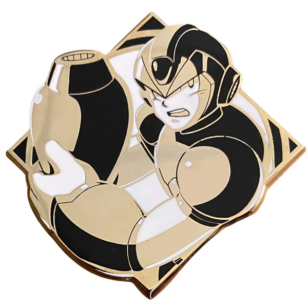 バッジ ZMS 10th Anniversary: X (In Base Armor) - Mega Man X Pin – Shark Robot