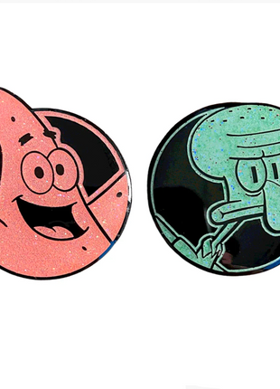 Patrick and Squidward - SpongeBob Squarepants Glitter Pin Set *LAST CHANCE*