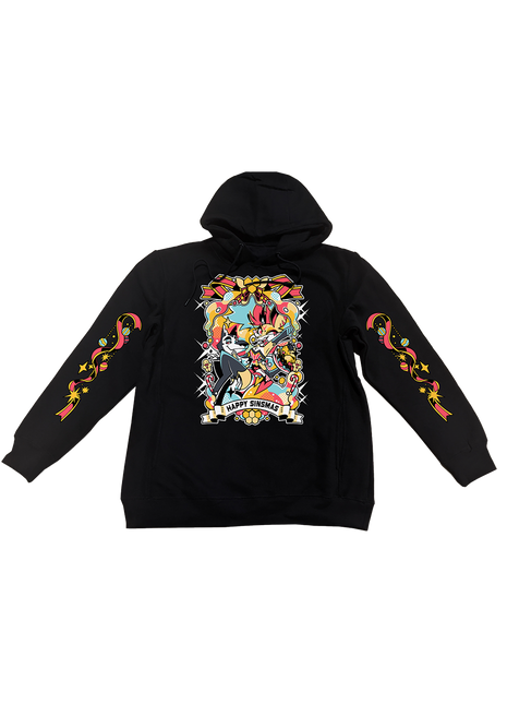 Pullover Hoodie - Sinsmas 2024 - Beelzebub + Vortex w/Printed Sleeves *LAST CHANCE*