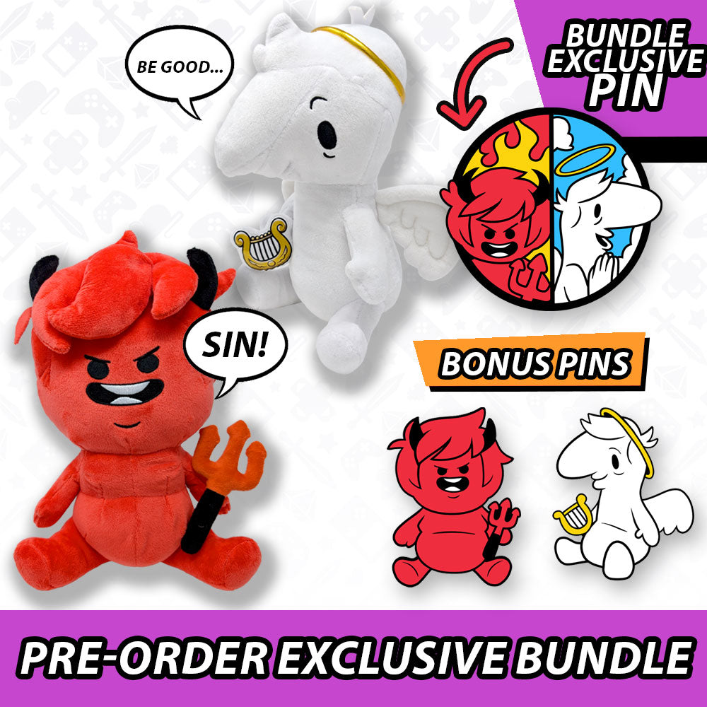 Angel Zach + Devil Oney Plush Bundle + BONUS PINS *PREORDER* Shark Robot
