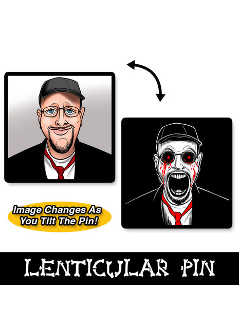 Creepypasta Critic Lenticular Pin *LIMITED STOCK*