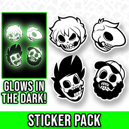 Boney Plays Skulls - GLOW IN THE DARK Sticker Set