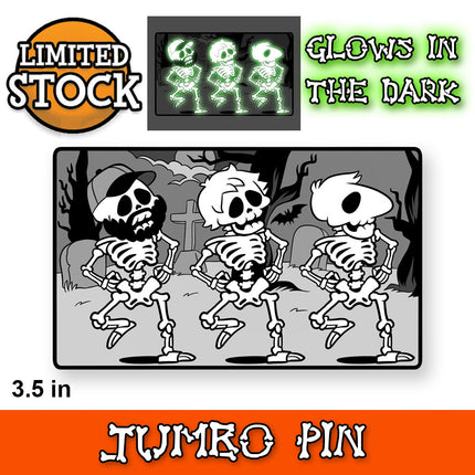 Boney Skeleton Dance - Glow in the Dark JUMBO Enamel Pin *LIMITED RUN*