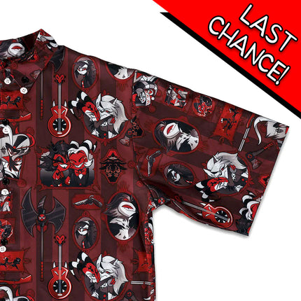 Red Portrait Pattern - Button Up Shirt *LAST CHANCE*