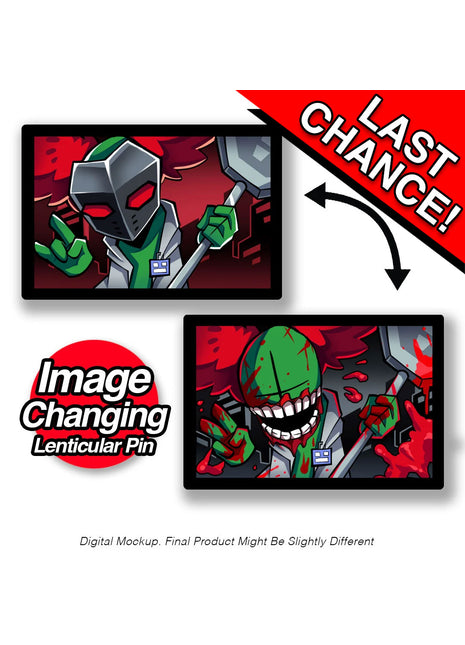 Tricky - Bloody Battle - Lenticular Pin *LAST CHANCE*