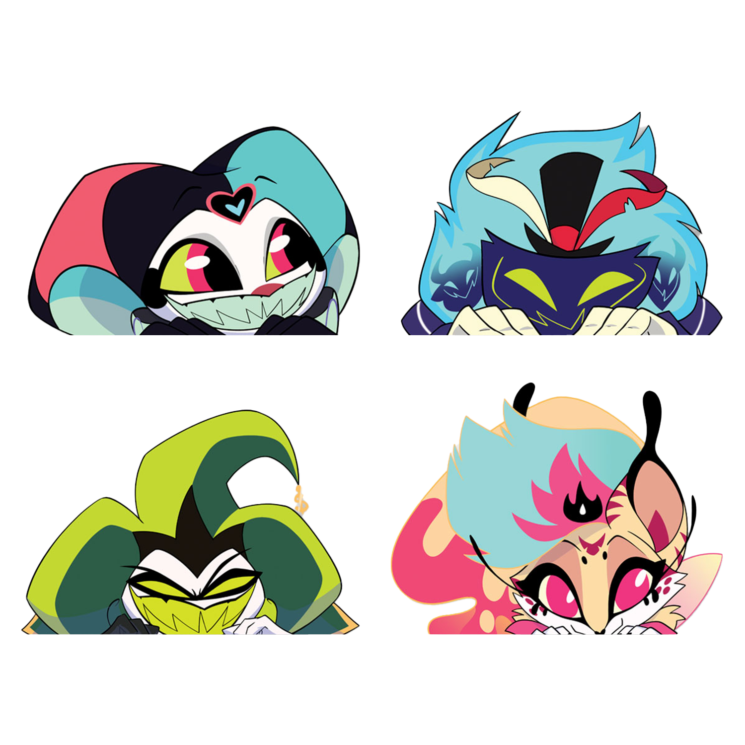 Helluva Boss Car Decal Pack 3 FINAL SALE Shark Robot helluva-boss-car-decal-pack-3-final-sale-shark-robot