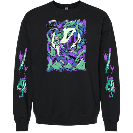 Crewneck Sweatshirt - Stolas Halloween Slasher w/Printed Sleeves *LAST CHANCE*