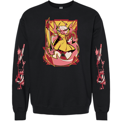Crewneck Sweatshirt - Verosika Halloween Slasher w/Printed Sleeves *LAST CHANCE*