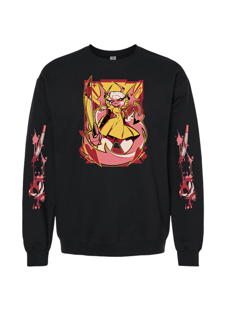 Crewneck Sweatshirt - Verosika Halloween Slasher w/Printed Sleeves *LAST CHANCE*