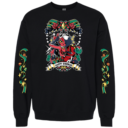 Crewneck Sweatshirt - Sinsmas 2024 - Sallie May w/Printed Sleeves *FINAL SALE*
