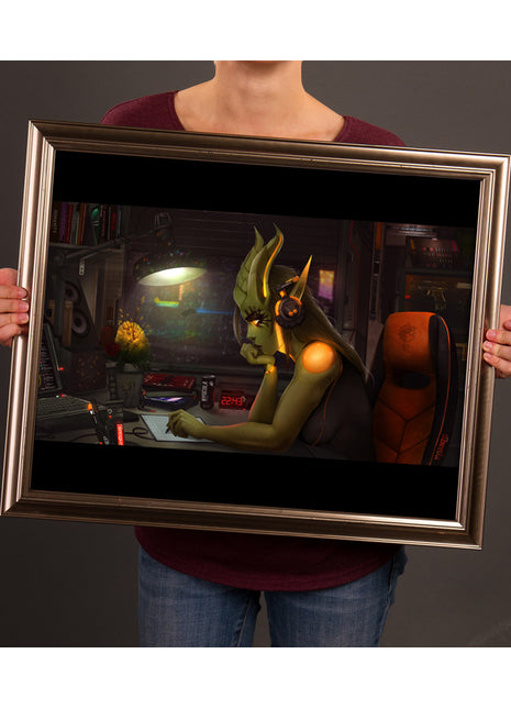 Lo-fi Xeno-Cyberpunk beats to Relax/Study To - Poster Print